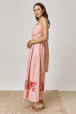 Mon Renn Mystique Midi Dress Strawberry Swirl Size 8 for rent on The Volte - image 3