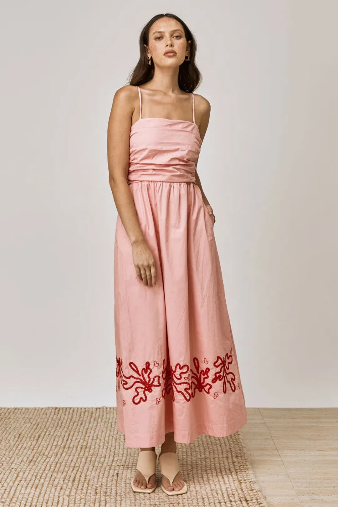 Mon Renn Mystique Midi Dress Strawberry Swirl Size 8 for rent on The Volte - main image