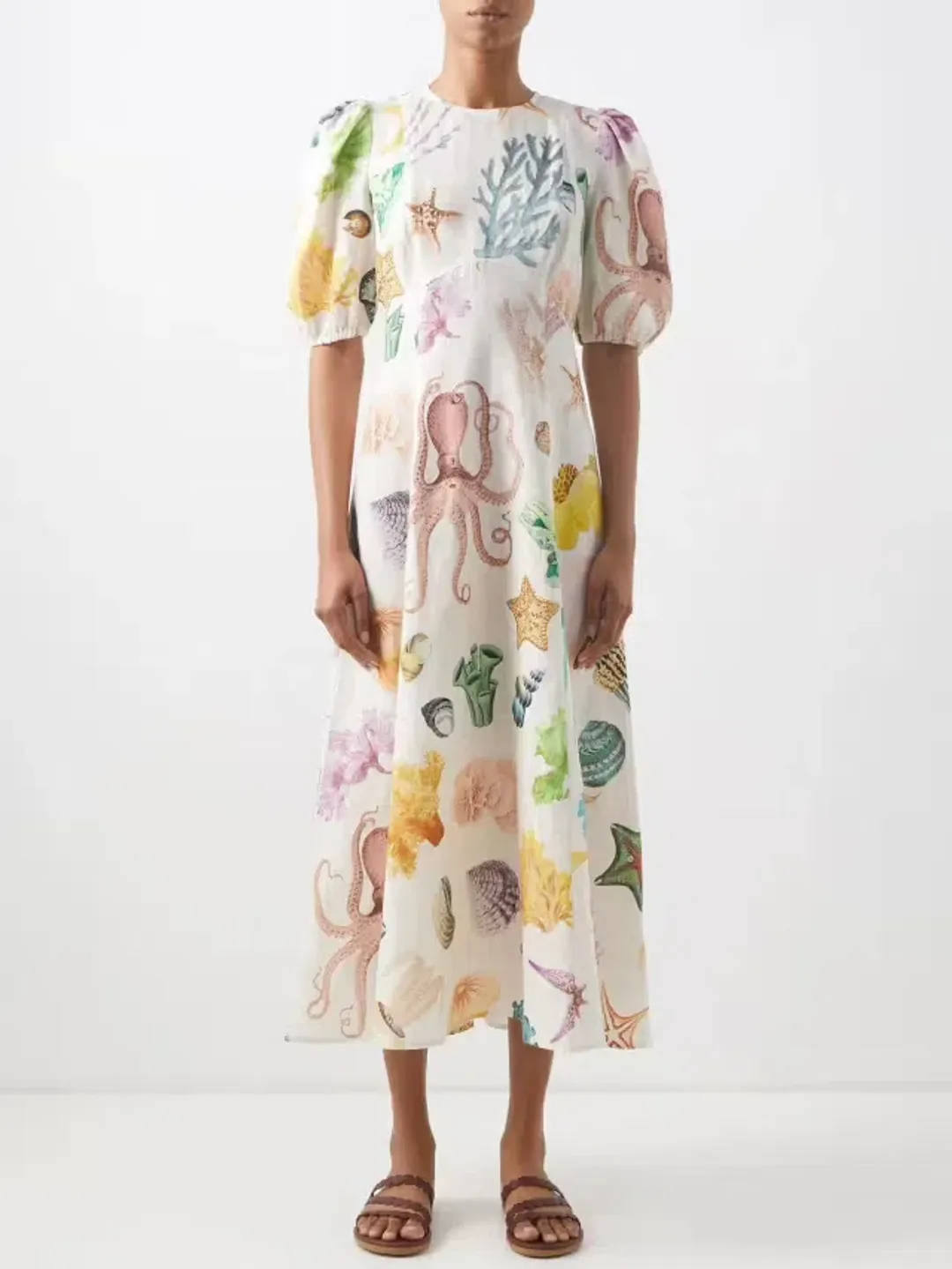 Alemais Adella Exclusive Midi Dress Multi Print Size 8 for rent on The Volte - main image