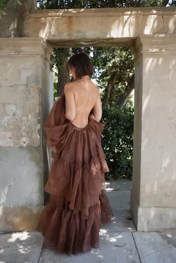 Zimmermann Natura Billow Top & Skirt Set Brown Size 0 / AU 8  for rent on The Volte - image 6