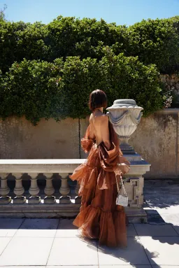 Zimmermann Natura Billow Top & Skirt Set Brown Size 0 / AU 8  for rent on The Volte - image 3