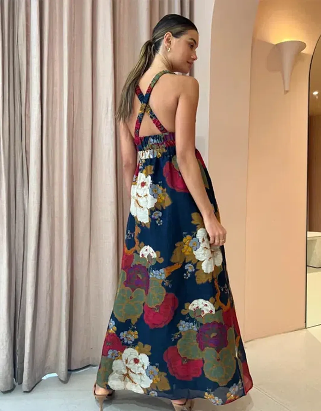 Sir The Label Bonita V Neck Gown Garcia Floral Print Size 1 / 8 AU for rent on The Volte - main image