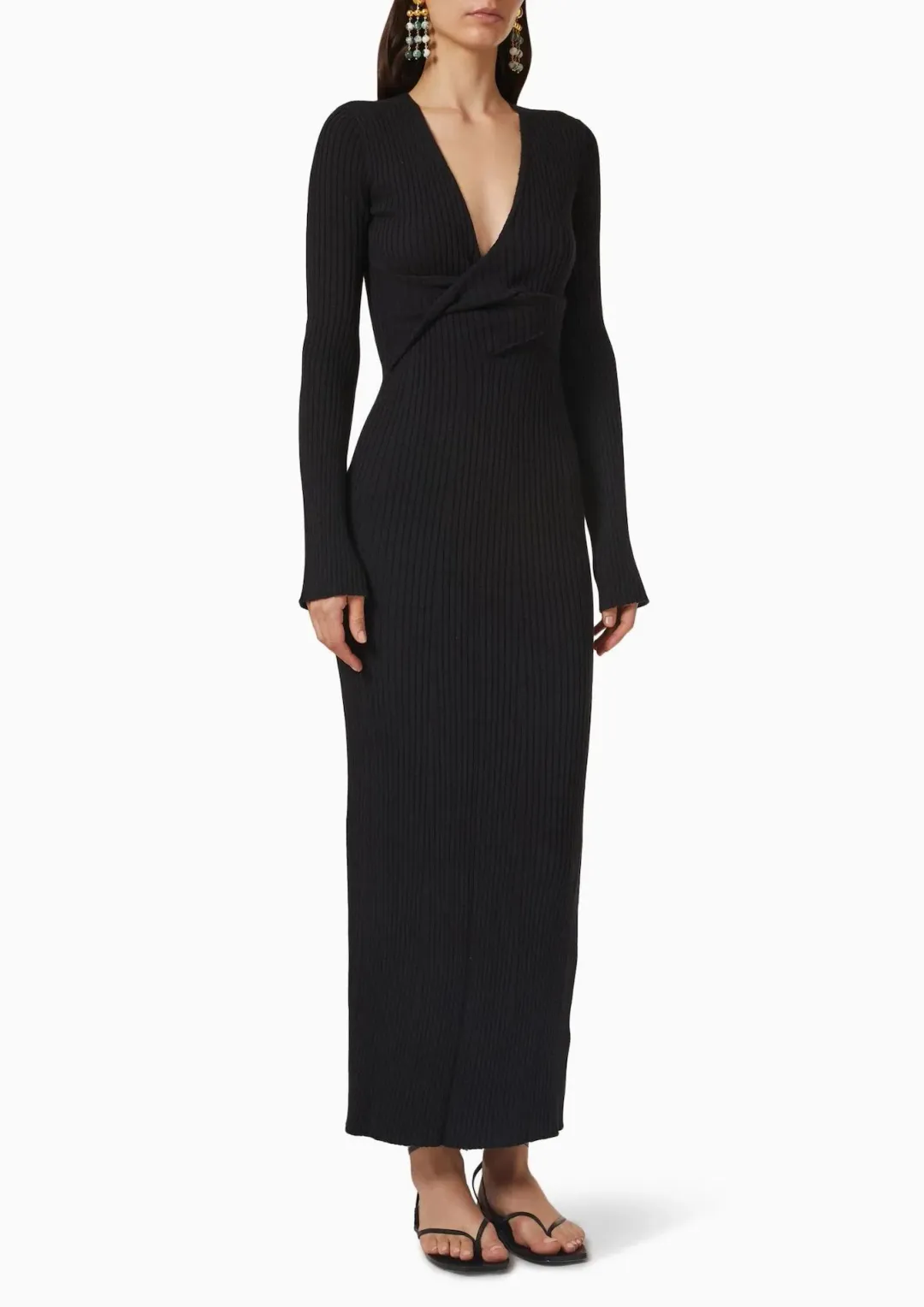 Sir The Label Enes Twist Long Sleeve Dress Black Size 2 / AU 10 / M for rent on The Volte - main image