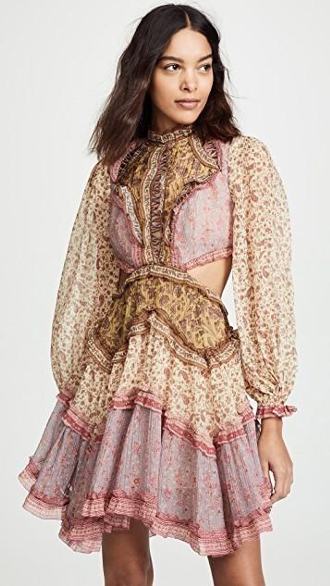 Zimmermann Juniper Cut Out Floating Dress Spliced Size 8 for rent on The Volte - main image