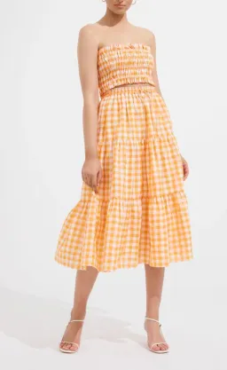 Steele Paradise Crop Top and Erica Skirt Set Papaya Check Size XS / AU 6 for rent on The Volte - image 2