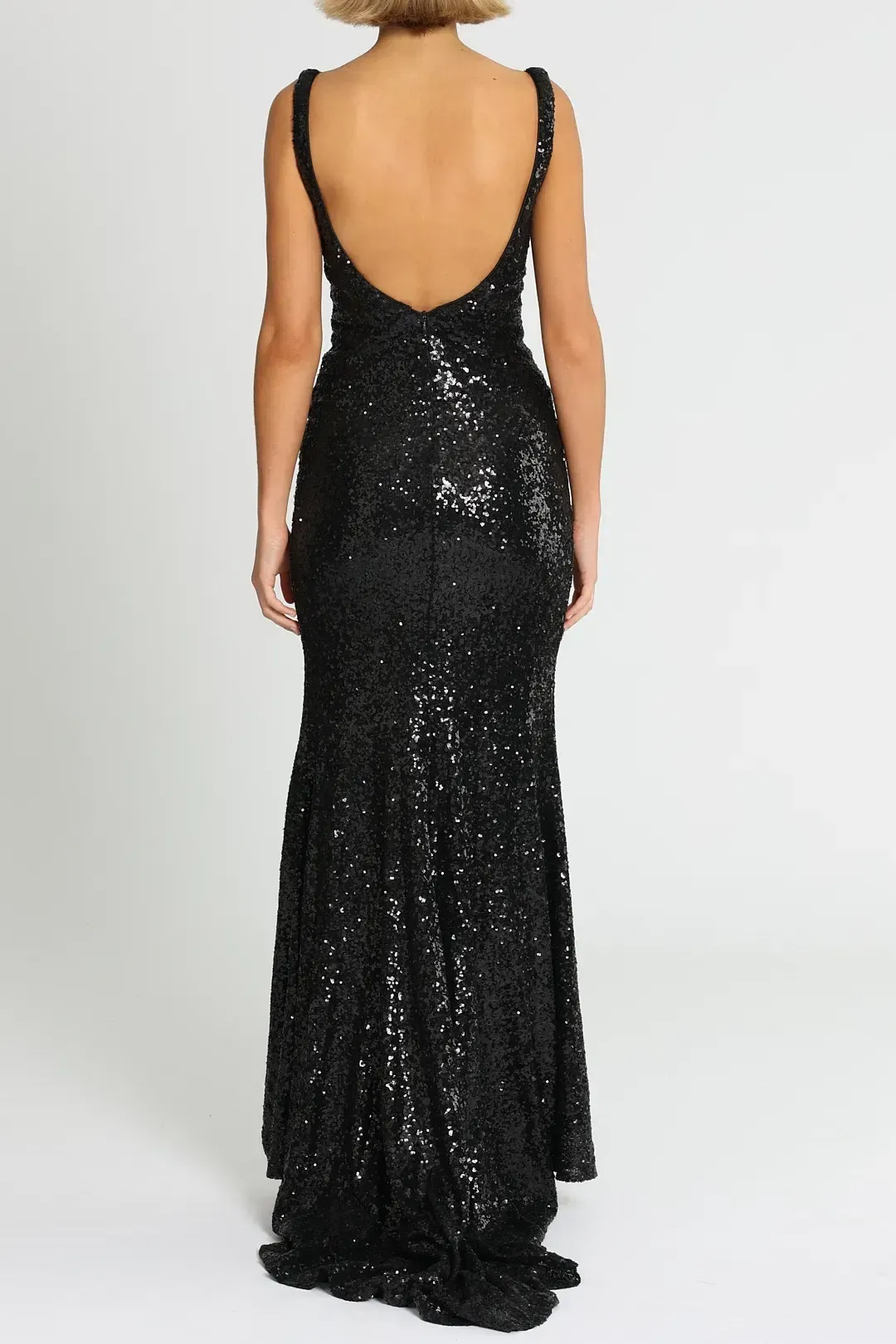 Tina Holly Annalise Sequin Gown in Black Size 8 for rent on The Volte - main image