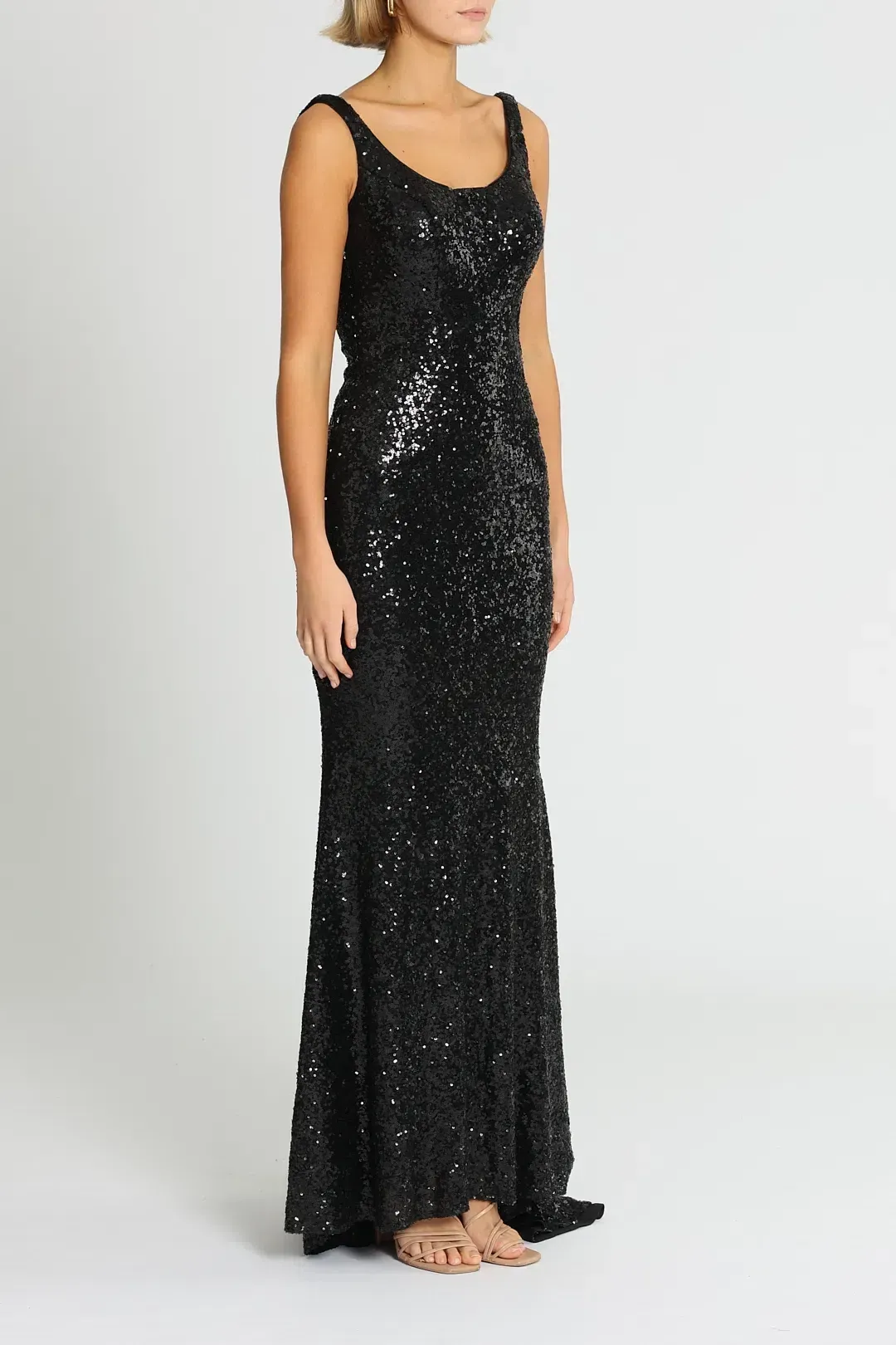 Tina Holly Annalise Sequin Gown in Black Size 8 for rent on The Volte - main image
