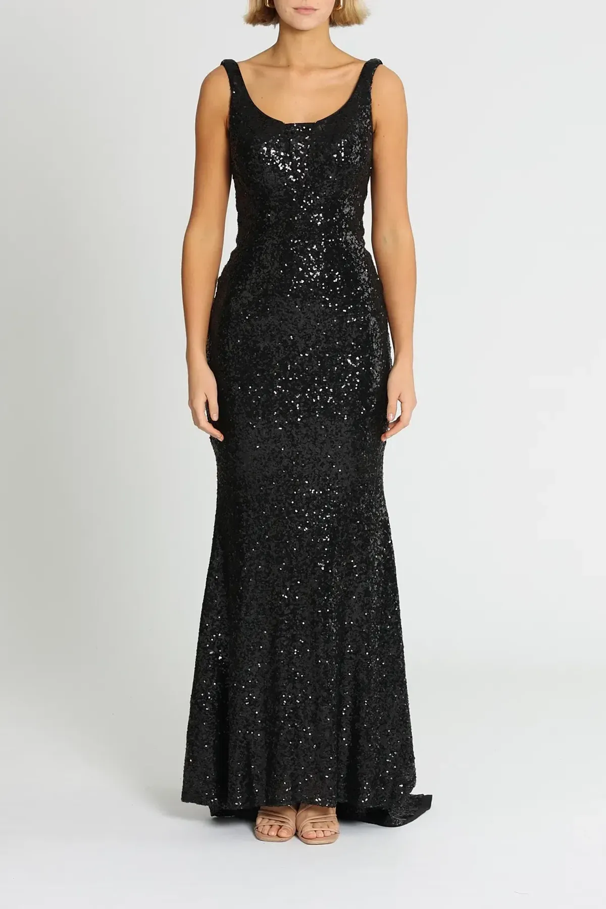 Tina Holly Annalise Sequin Gown in Black Size 8 for rent on The Volte - main image