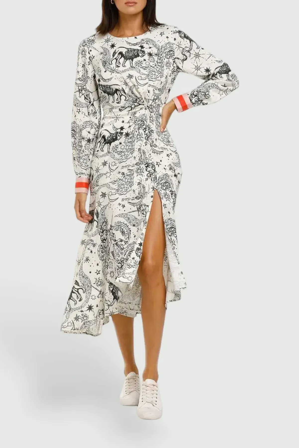 Vestire Baby What's Your Sign in White Zodiac Print Size 8 for rent on The Volte - main image