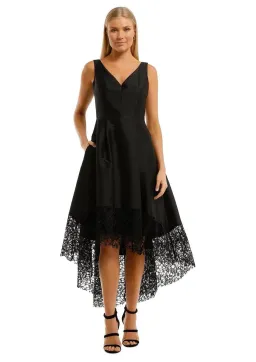 Anthea Crawford Satin Hi Lo Midi Dress in Black Size 10 for rent on The Volte - image 1
