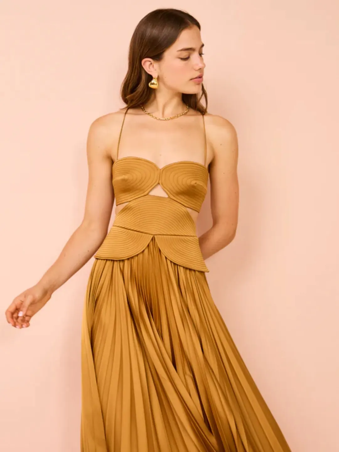 Acler Atholton Midi Dress in Savannah Size AU 8 for rent on The Volte - main image