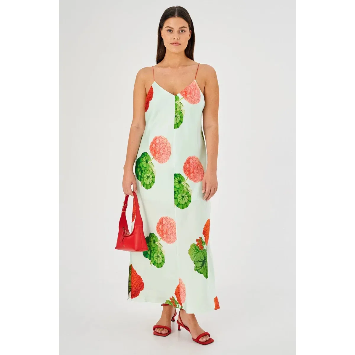 Oroton Posie Garden Print Slip Dress Floral Size AU 16 for rent on The Volte - main image