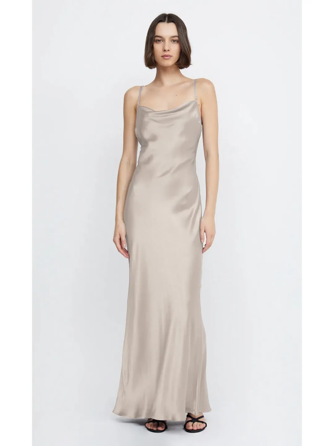 Bec & Bridge Malia Maxi Dress Smoke Taupe Size AU 10 for rent on The Volte - main image