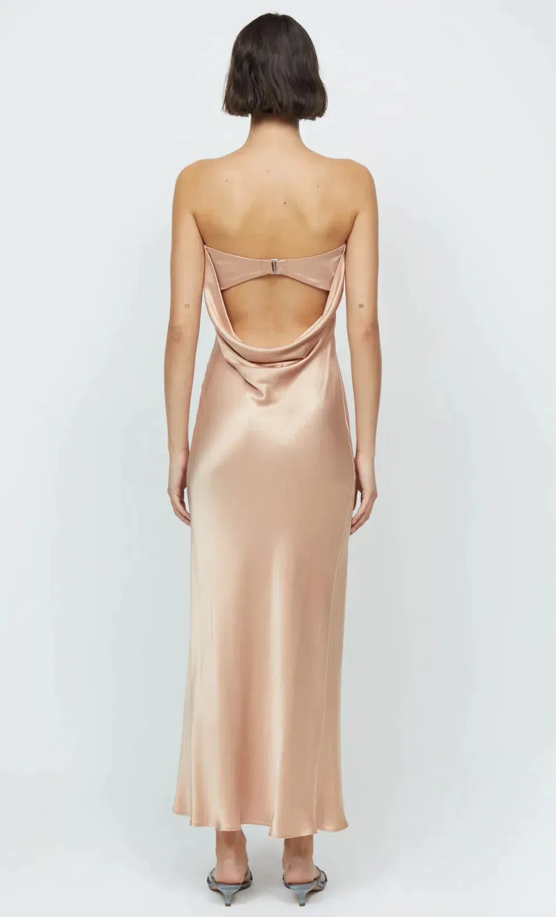 Bec & Bridge Moon Dance Strapless Maxi Dress Rose Gold AU 8 for rent on The Volte - main image
