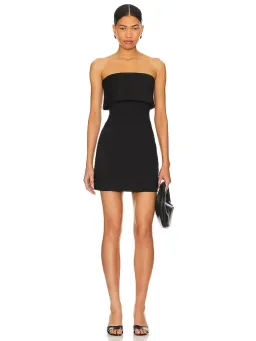 Misha Jemma Mini Fold Over Strapless Dress in Black Size 8/S for rent on The Volte - image 3
