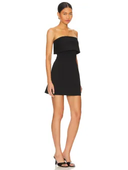 Misha Jemma Mini Fold Over Strapless Dress in Black Size 8/S for rent on The Volte - image 4