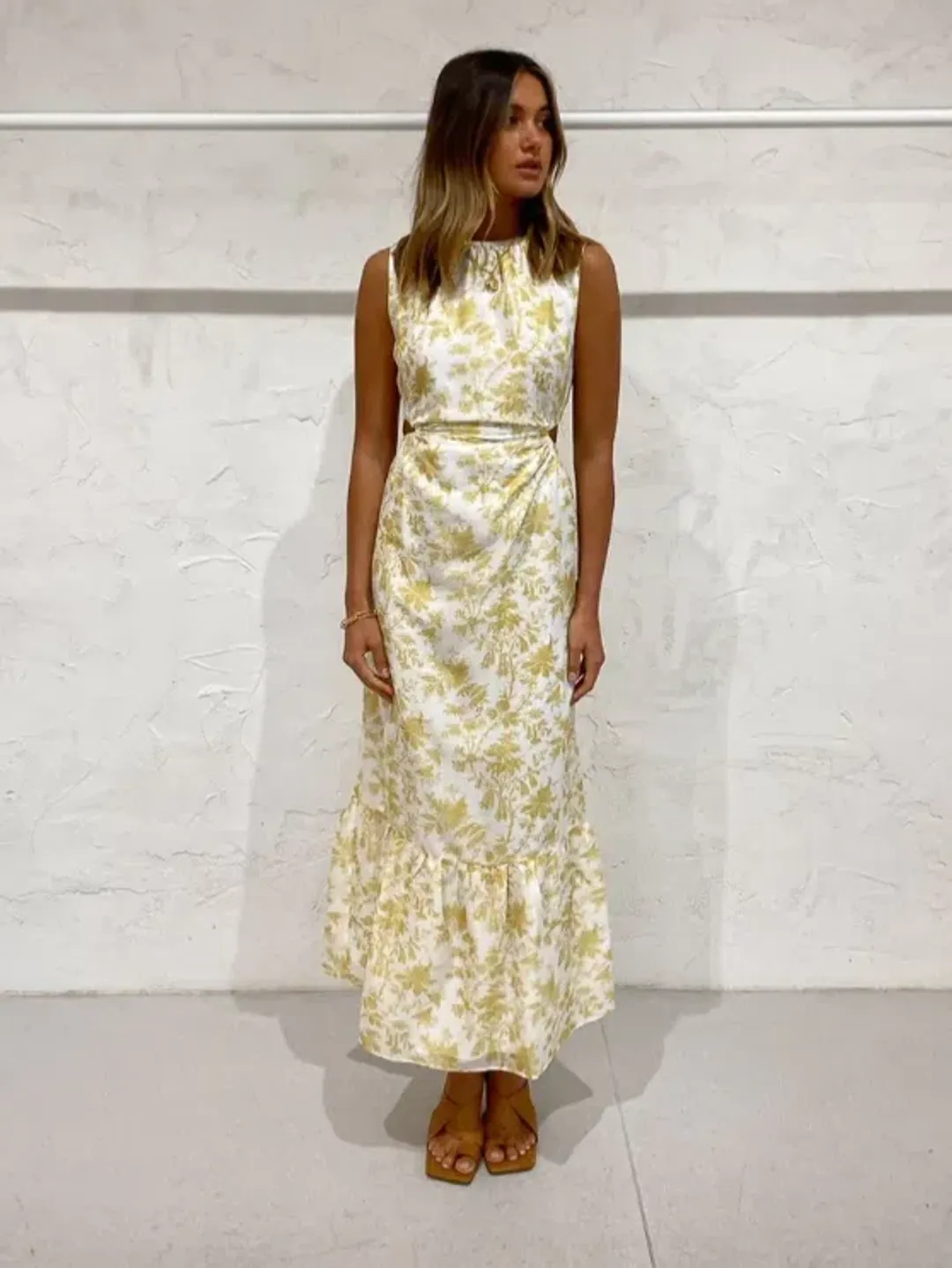 Sir The Label Sir The Label Clementine Cut Out Gown in Ivory Clementine Size AU 10 for rent on The Volte - main image