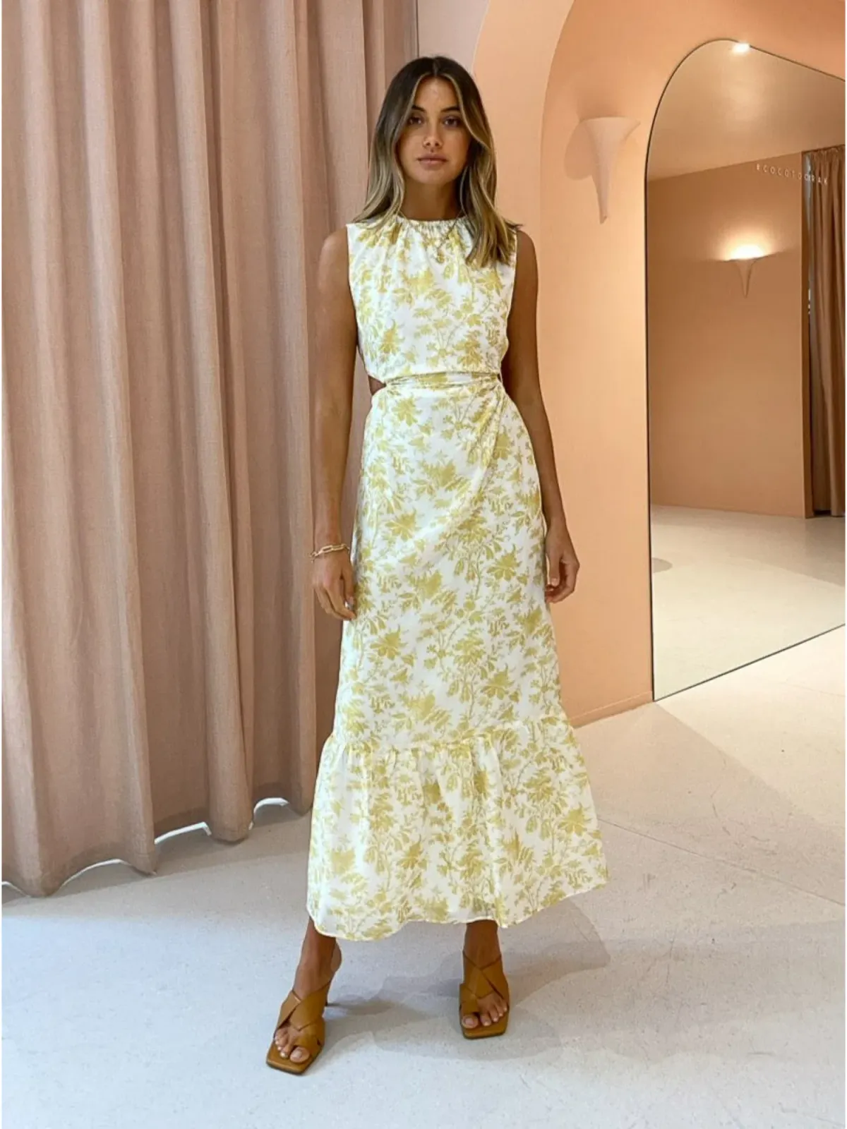 Sir The Label Sir The Label Clementine Cut Out Gown in Ivory Clementine Size AU 10 for rent on The Volte - main image