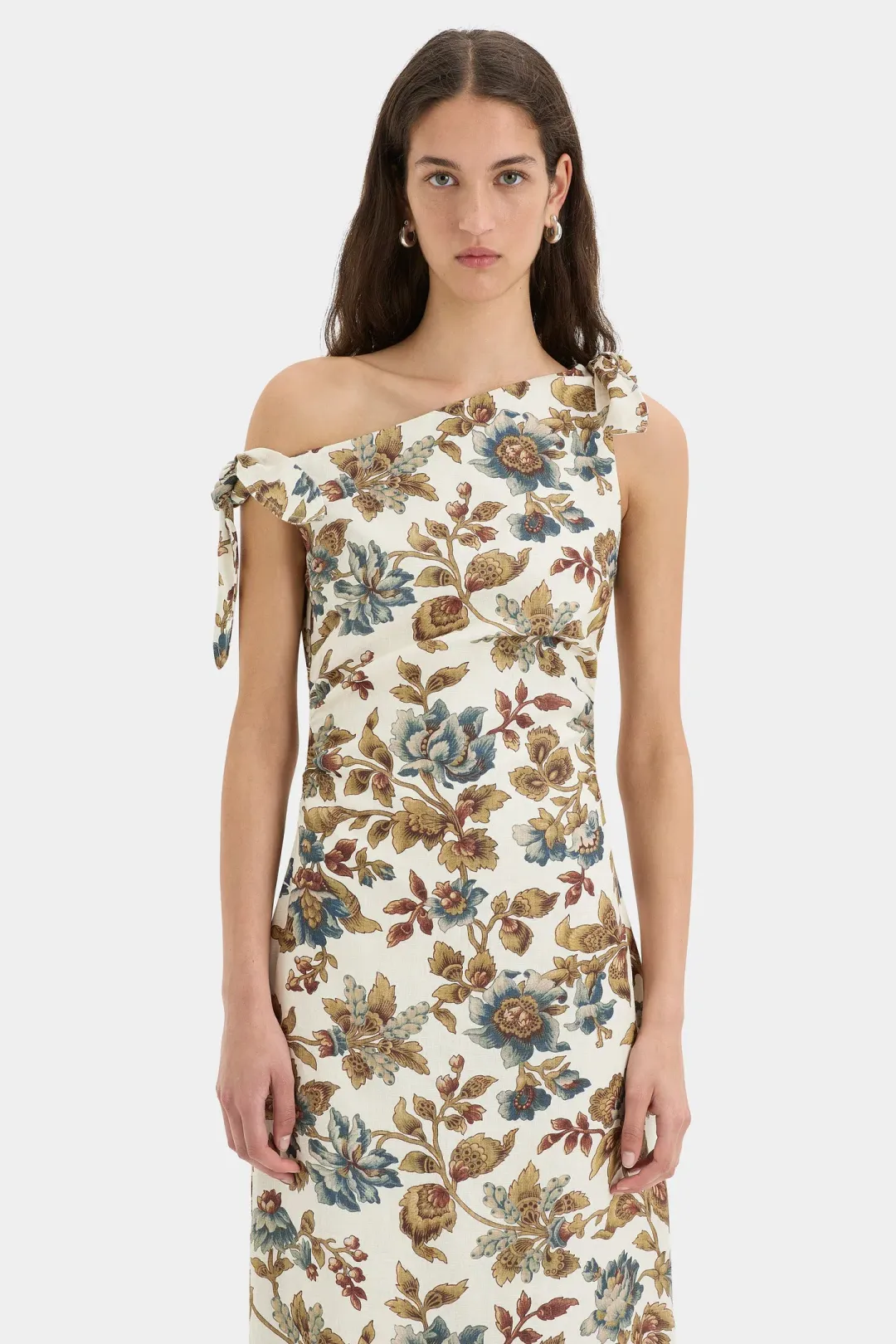 Sir the Label Eleanora Tie Shoulder Dress Viola Print Size 0/Au 6 for rent on The Volte - main image