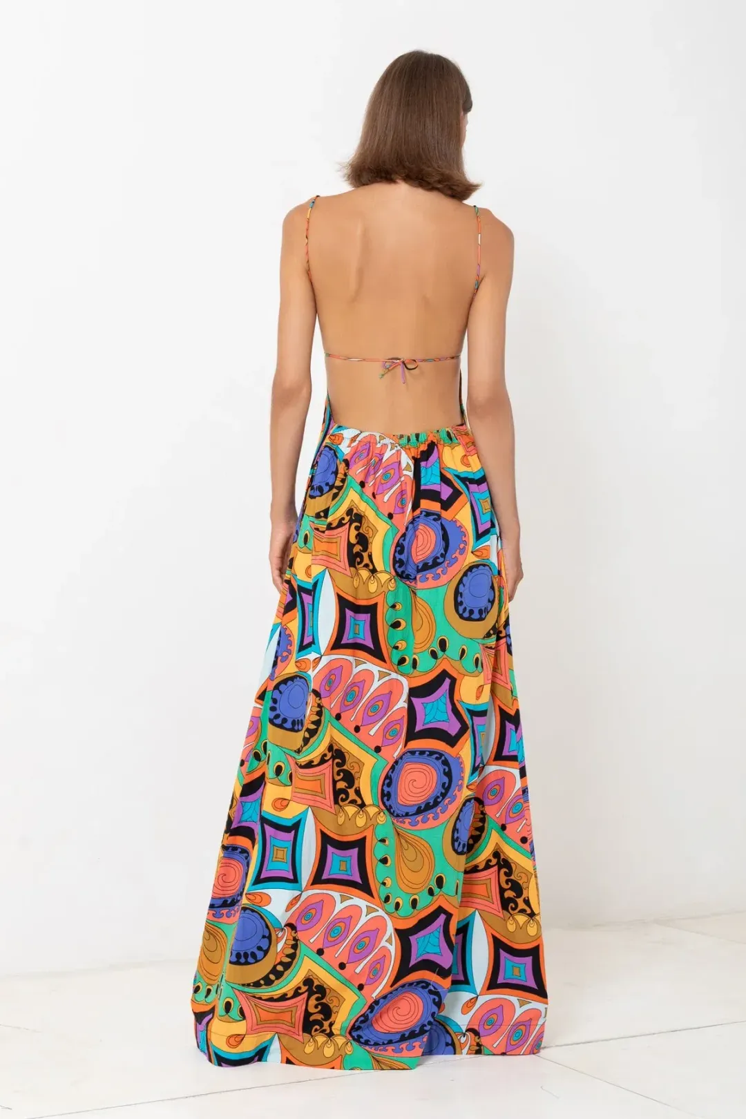 SWF Boutique Murano Cut Out A Line Maxi Dress Print Size 12  for rent on The Volte - main image