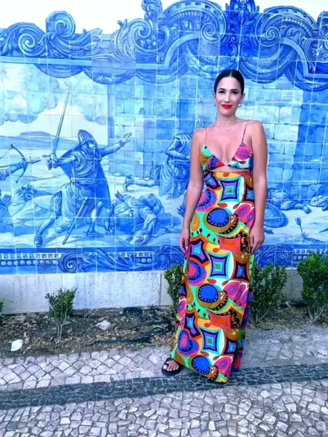 SWF Boutique Murano Cut Out A Line Maxi Dress Print Size 12  for rent on The Volte - main image