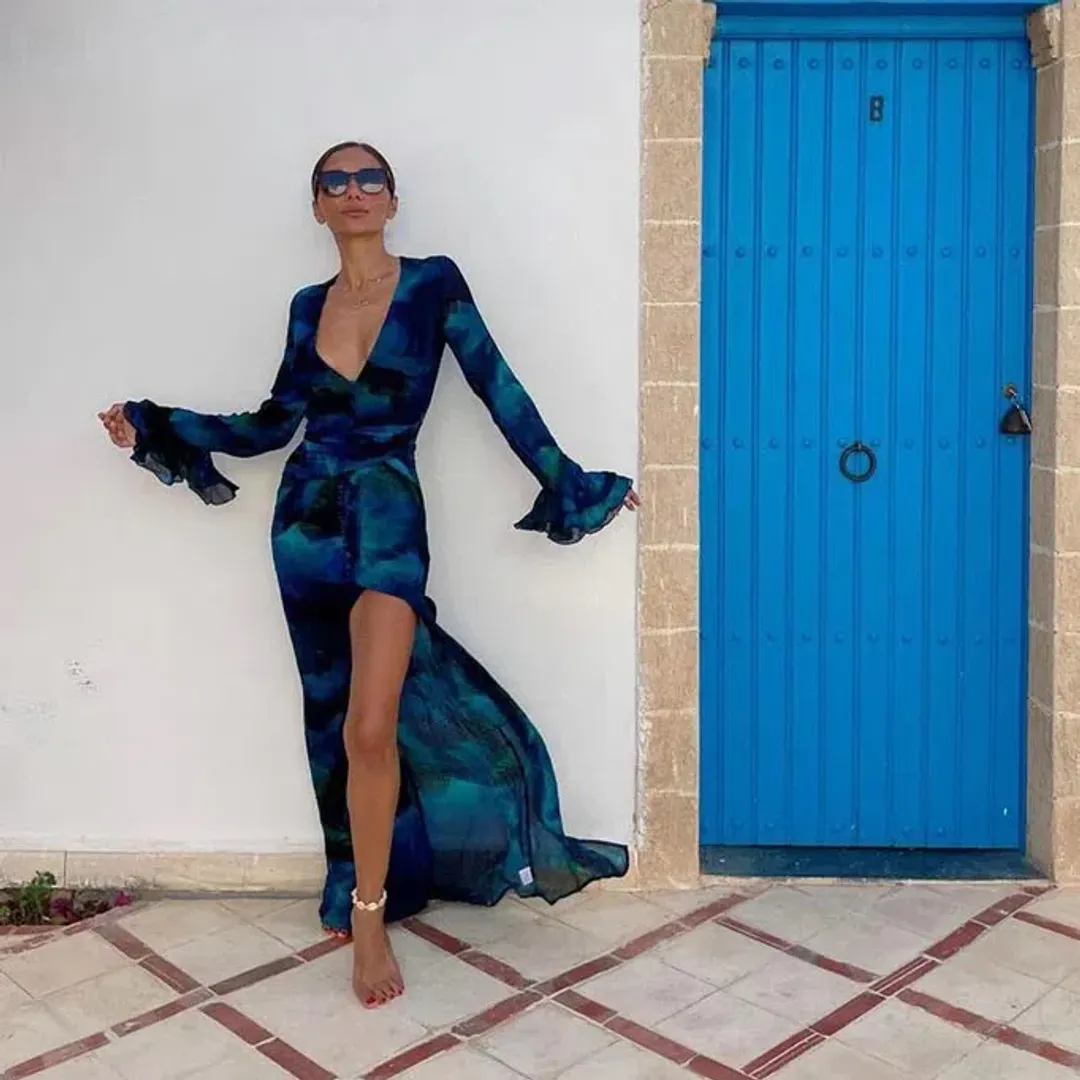 Rat & Boa Fiorella Maxi Dress Blue Size 12 for rent on The Volte - main image