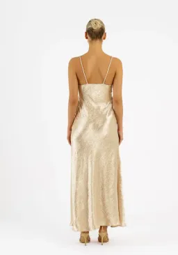 One Fell Swoop Capri Gown In Buttermilk Gold Size 12 for rent on The Volte - image 4