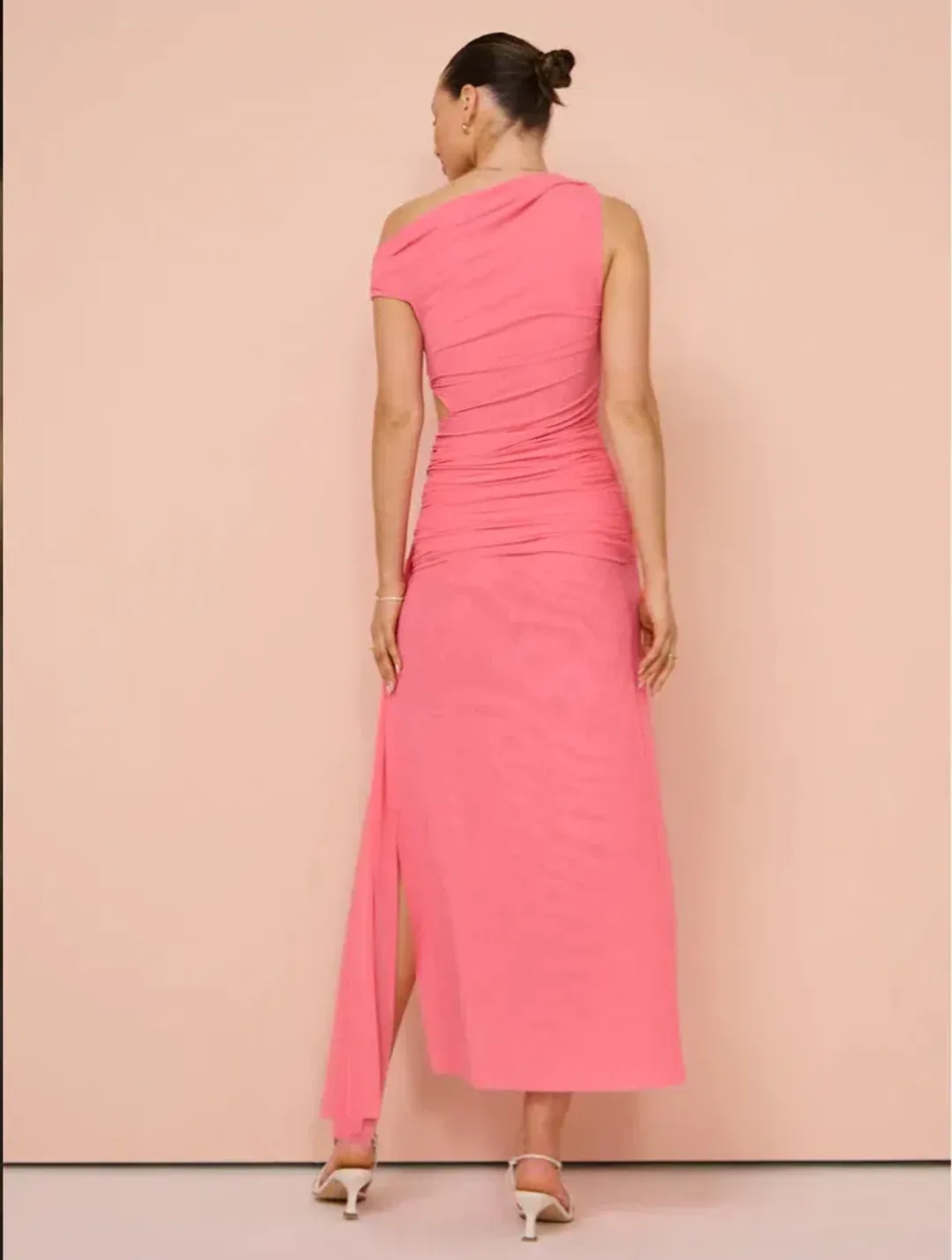Bec & Bridge Kailani Asym Dress Grapefruit Pink Size 6 for rent on The Volte - main image