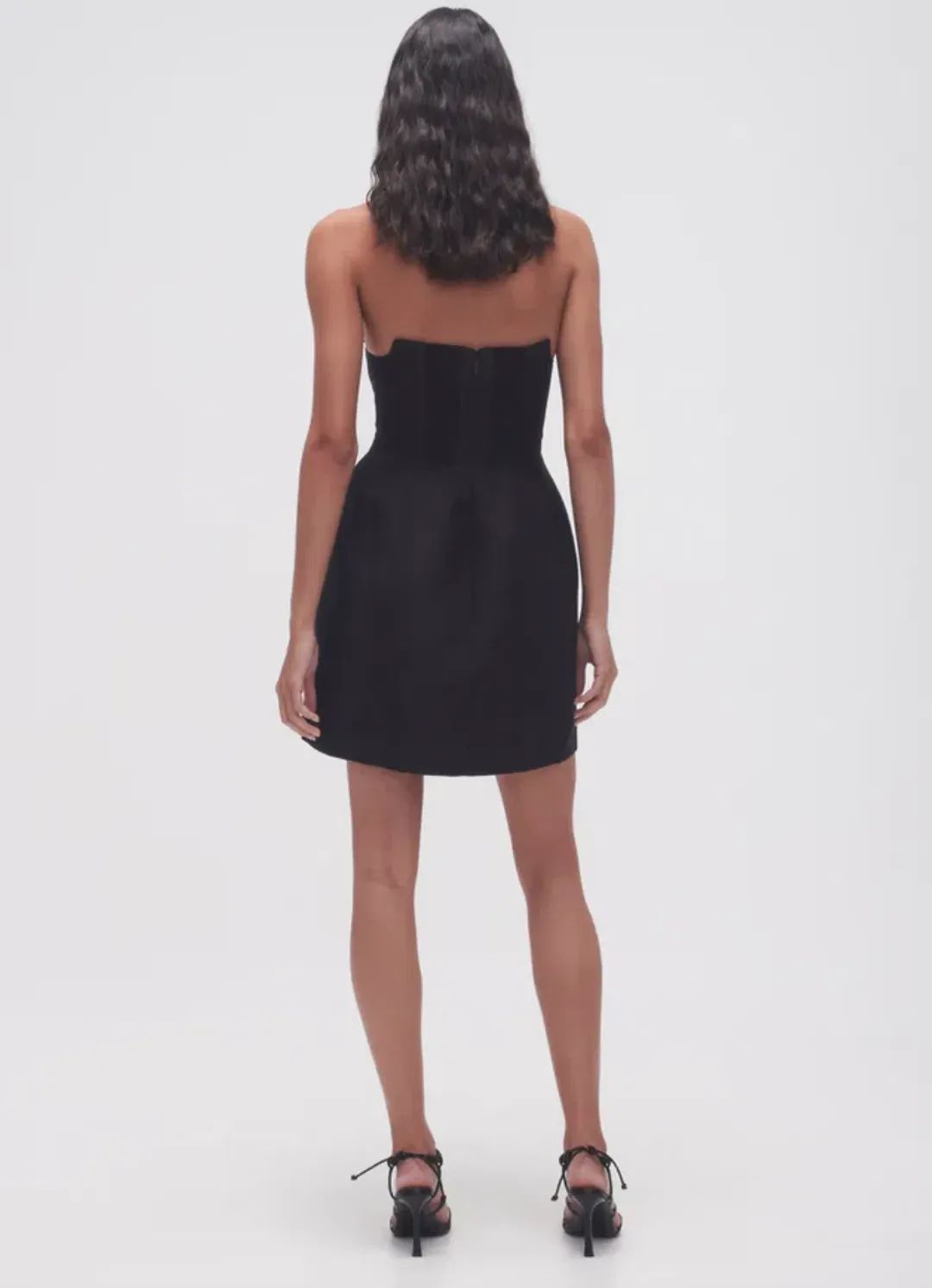 Aje Baret Strapless Mini Dress Black Size 8  for rent on The Volte - main image