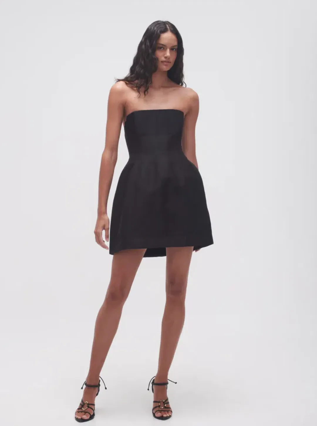 Aje Baret Strapless Mini Dress Black Size 8  for rent on The Volte - main image