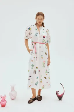 Alemais Atticus Embroidered Shirtdress Print Size 14 for rent on The Volte - image 3