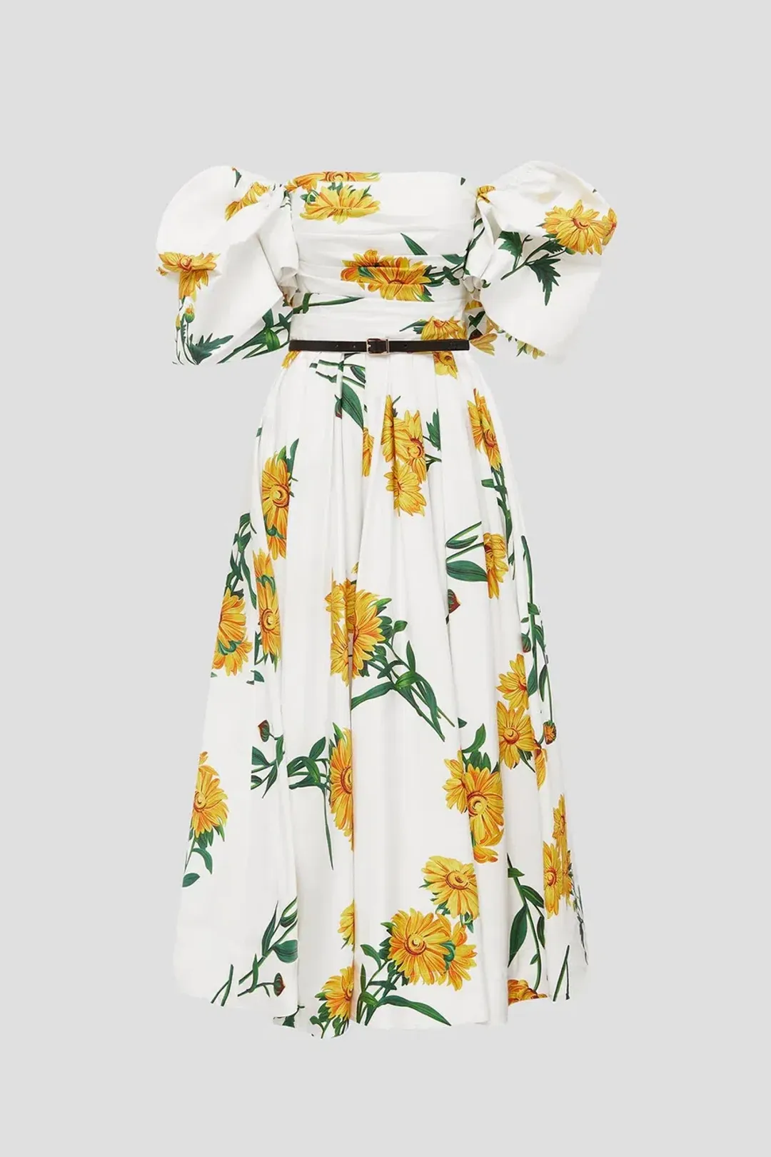 Leo Lin Marguerite Blanche Puff Dress Blanche Print Size 6 for rent on The Volte - main image