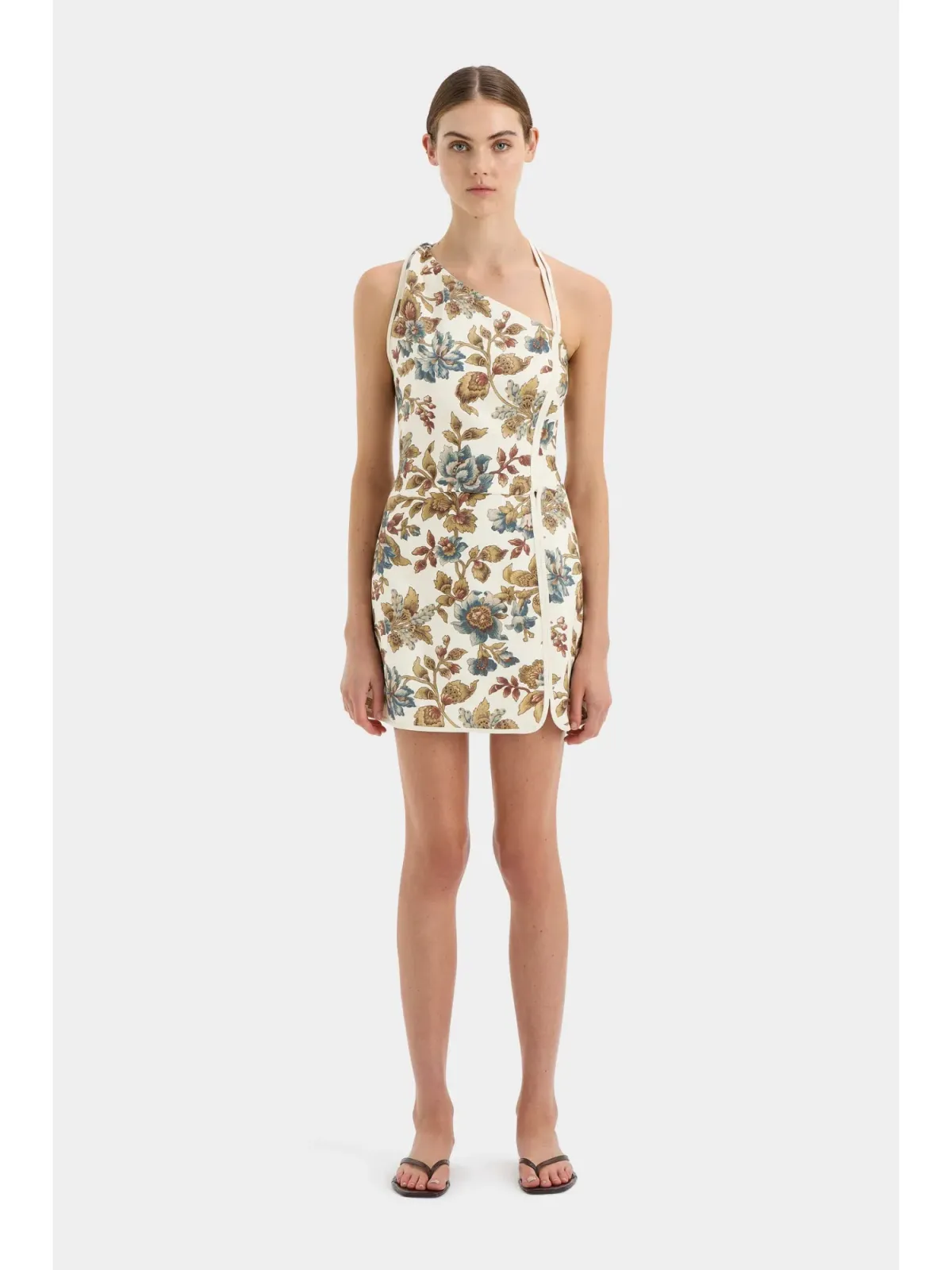 Sir the Label Eleanora Asymmetric Mini Dress in Viola Print Size 1 / AU 8 for rent on The Volte - main image