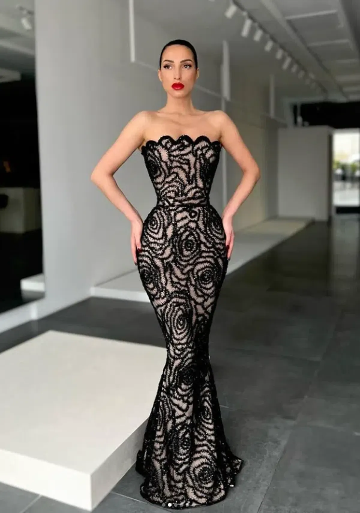 Lia Stublla Strapless Sequin Gown Black Size S / AU 8 for rent on The Volte - main image