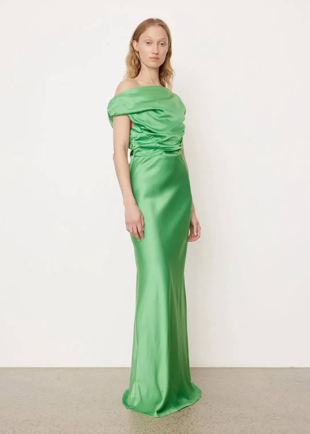 Paris Georgia Davie Dress in Basil Size XS / AU 6 for rent on The Volte - main image