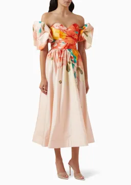 Leo Lin Maevis Midi Dress Euphoria Print Size 14 for rent on The Volte - image 1