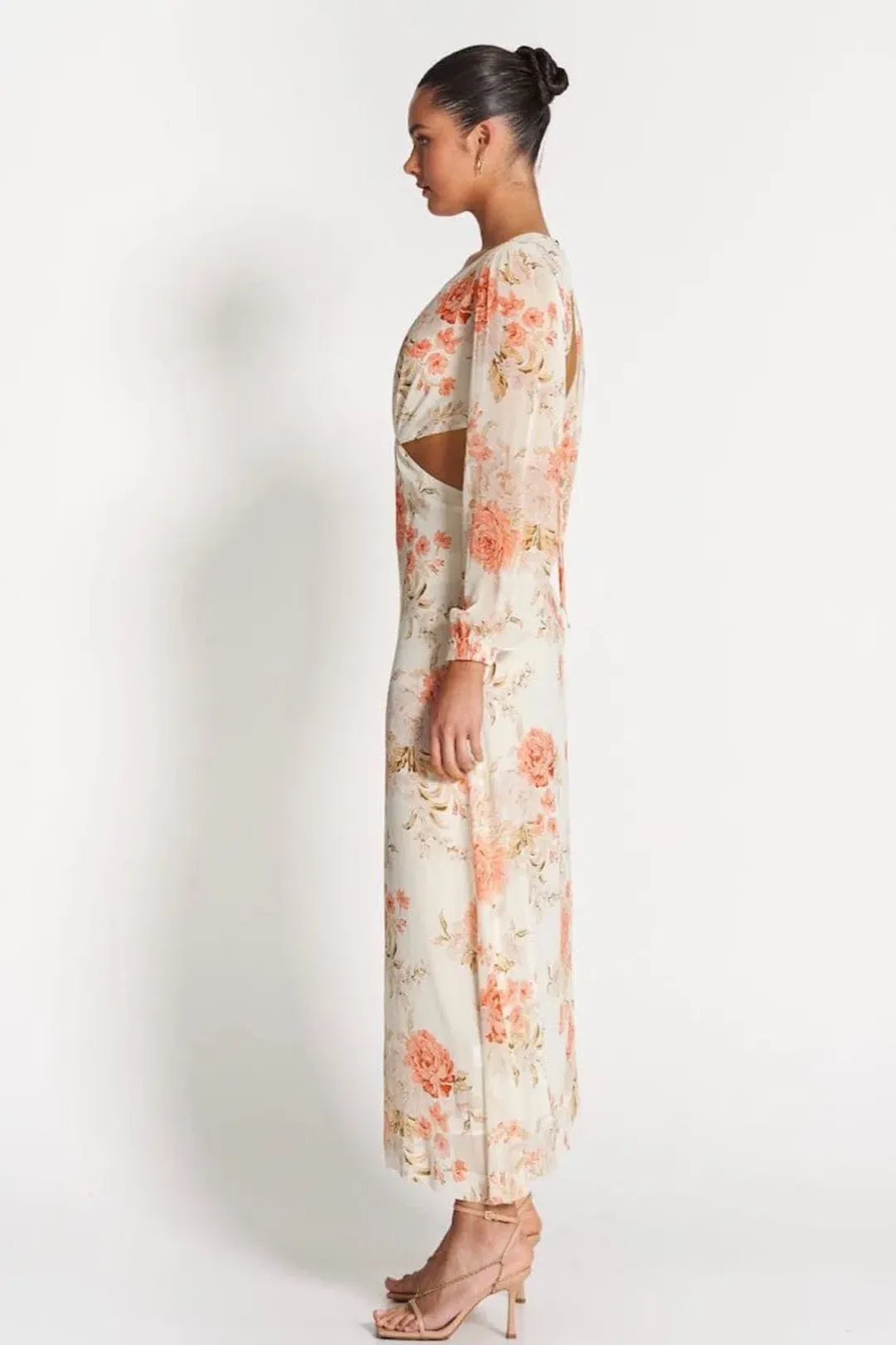 Sophia The Label Sara Open Back Midi Dress Rose White Size 8 for rent on The Volte - main image