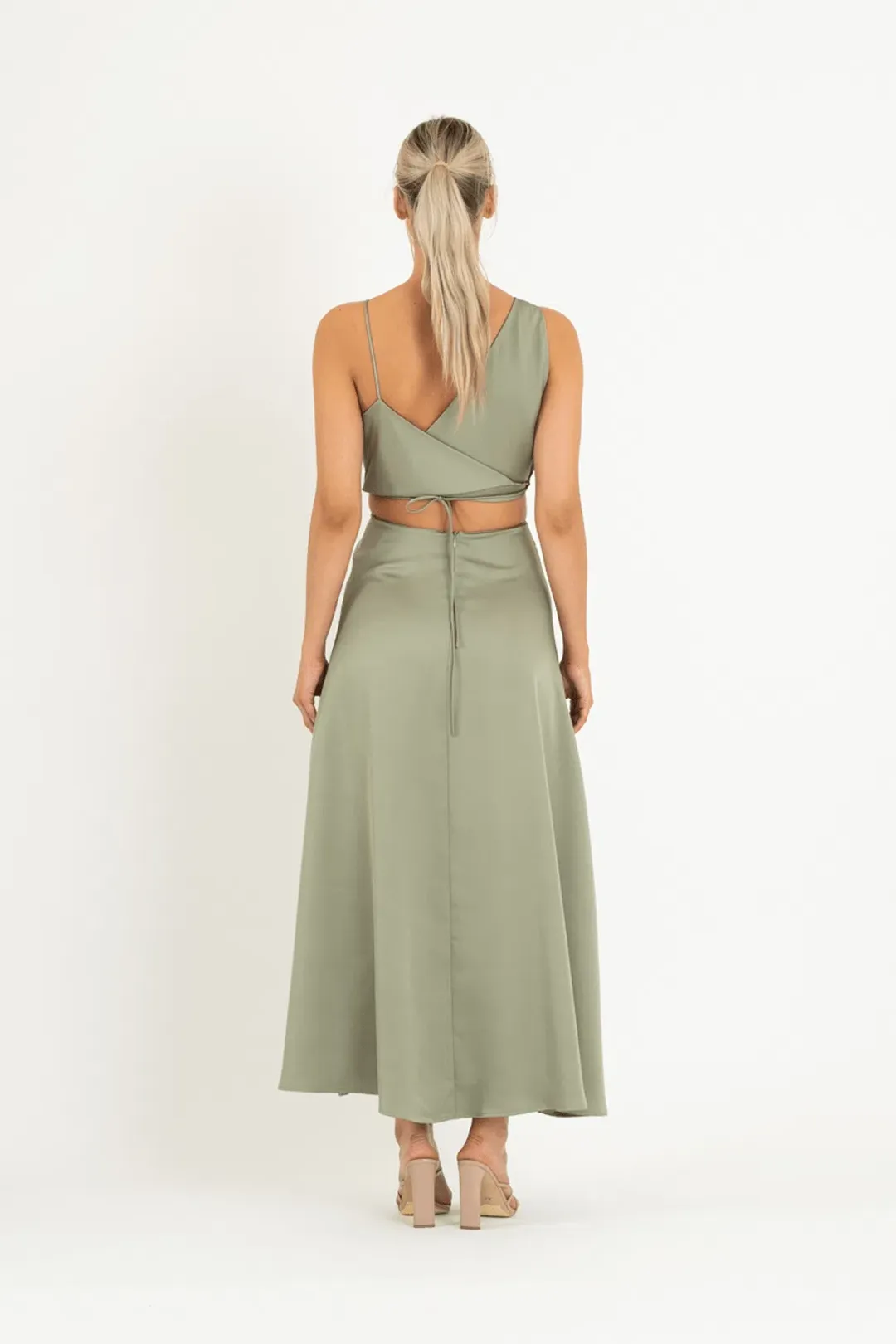 One Fell Swoop Bijoux Maxi Dress Serpent Green Size 8 for rent on The Volte - main image