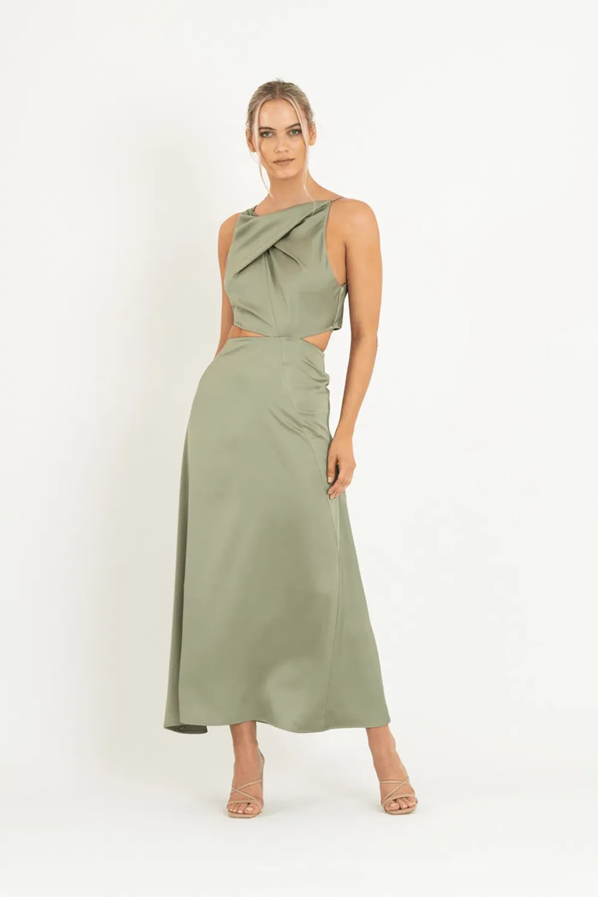 One Fell Swoop Bijoux Maxi Dress Serpent Green Size 8 for rent on The Volte - main image