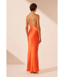 Shona Joy Mia Contrast Spliced Maxi Dress Red Orange/Hibiscus Size AU 10 for rent on The Volte - image 3