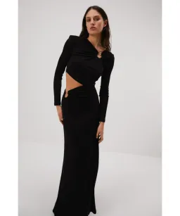 Misha Akari Floor Length Gown Black Size 6/XS for rent on The Volte - image 2