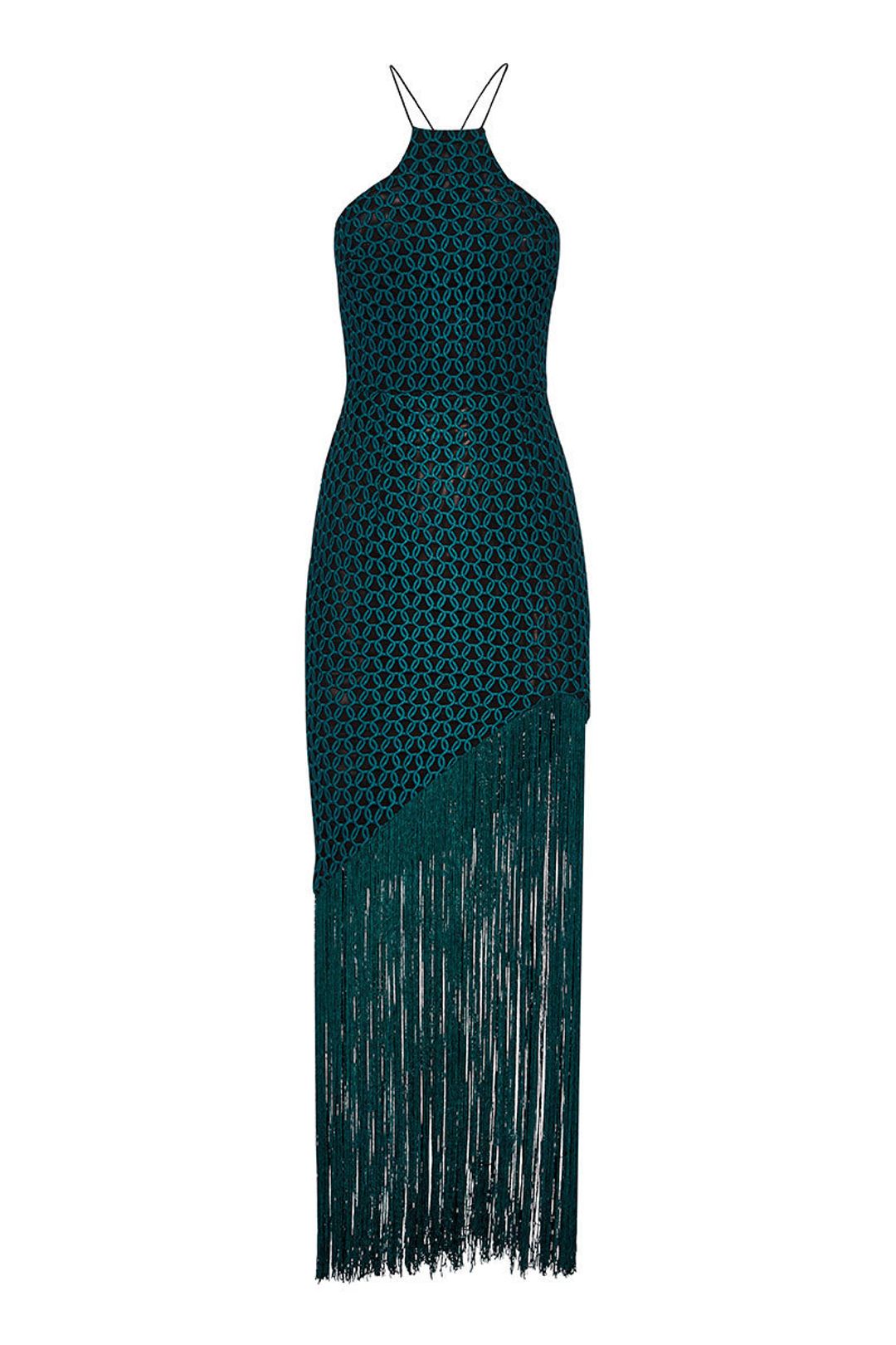 Sheike Memphis Fringe Dress Green Size 6 for rent on The Volte - main image
