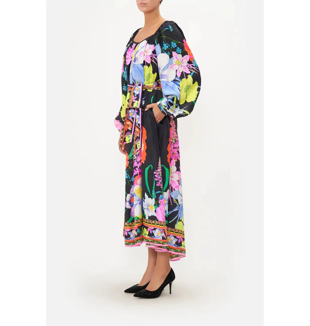Camilla Gathered Flared Dress Away with the Fairies Print Size Medium / AU 12 for rent on The Volte - main image