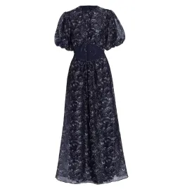 Sir the Label Caprice Puff Sleeve Midi Dress in Navy Size 1 / AU 8 for rent on The Volte - image 4