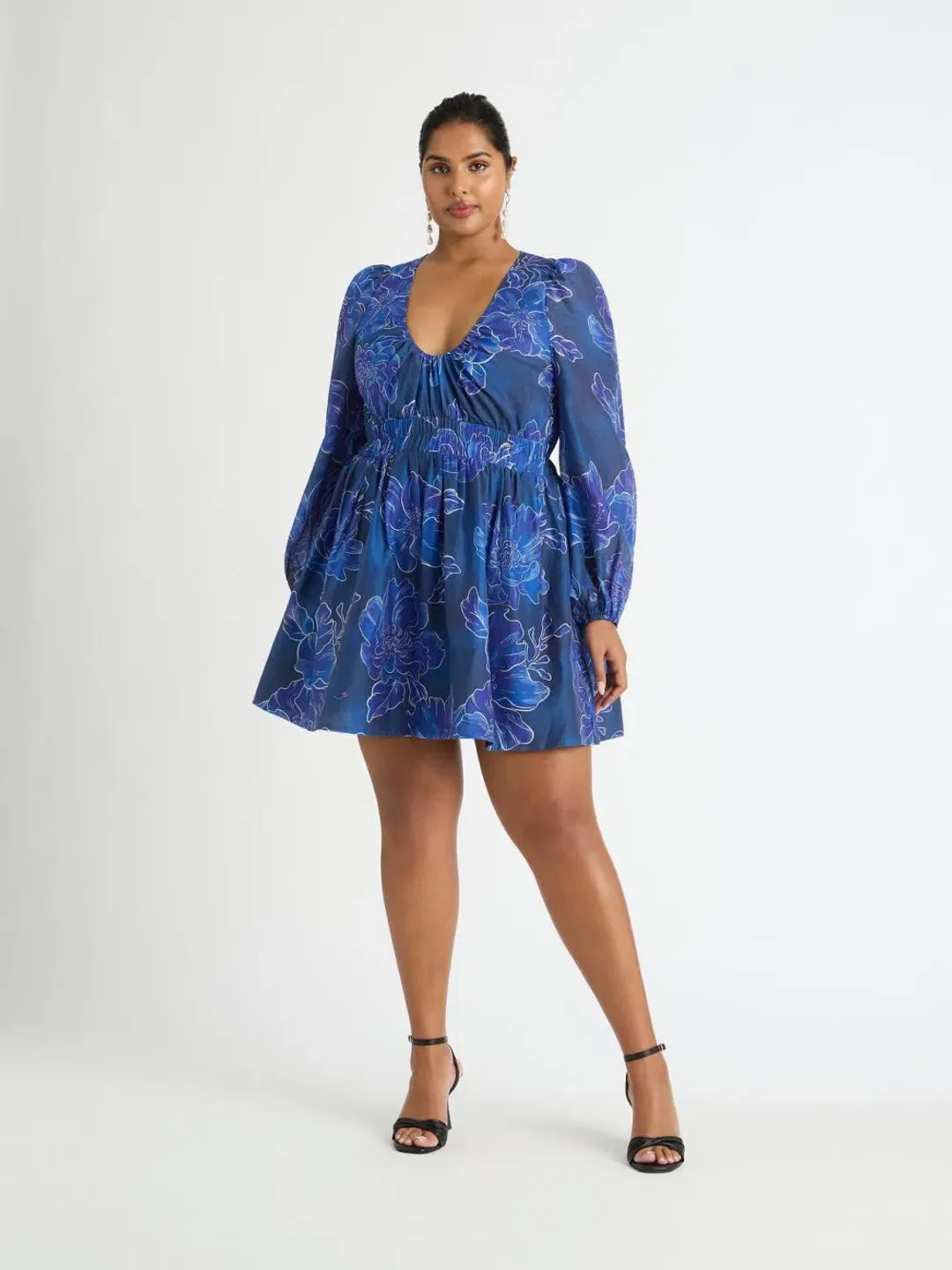 Sheike Tokyo Floral Mini Dress Blue Size 16 for rent on The Volte - main image