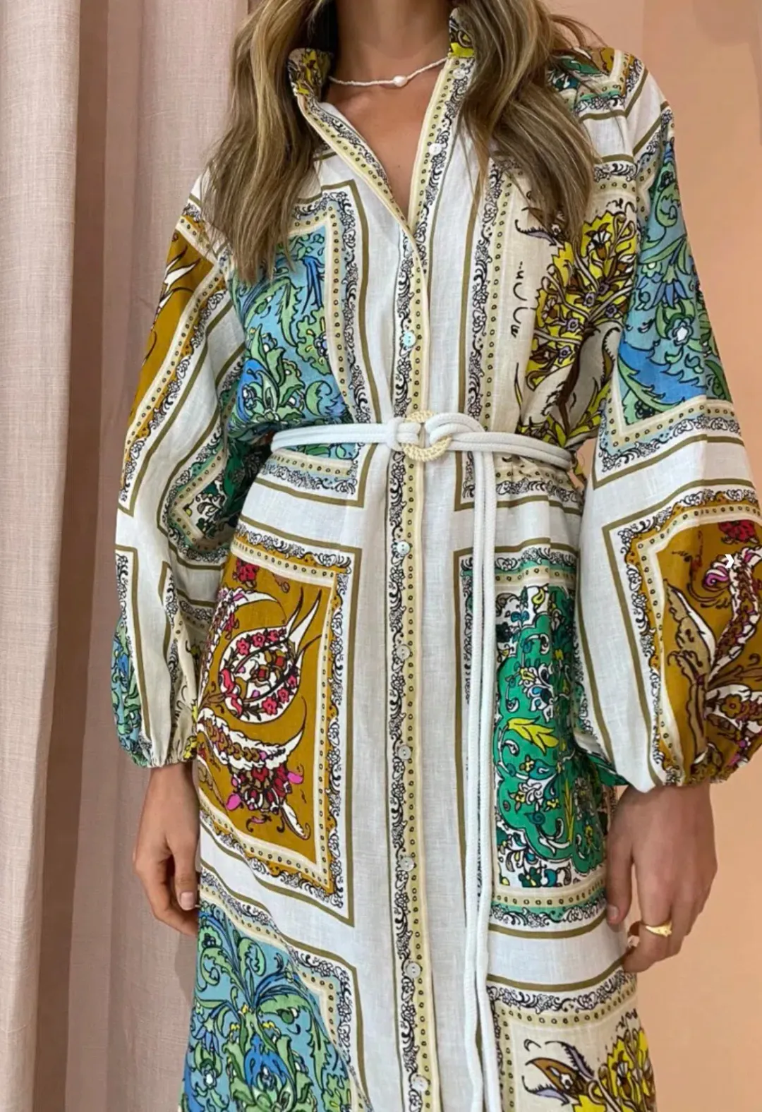 Alemais Delphine Midi Shirtdress Multi Size 12 for rent on The Volte - main image