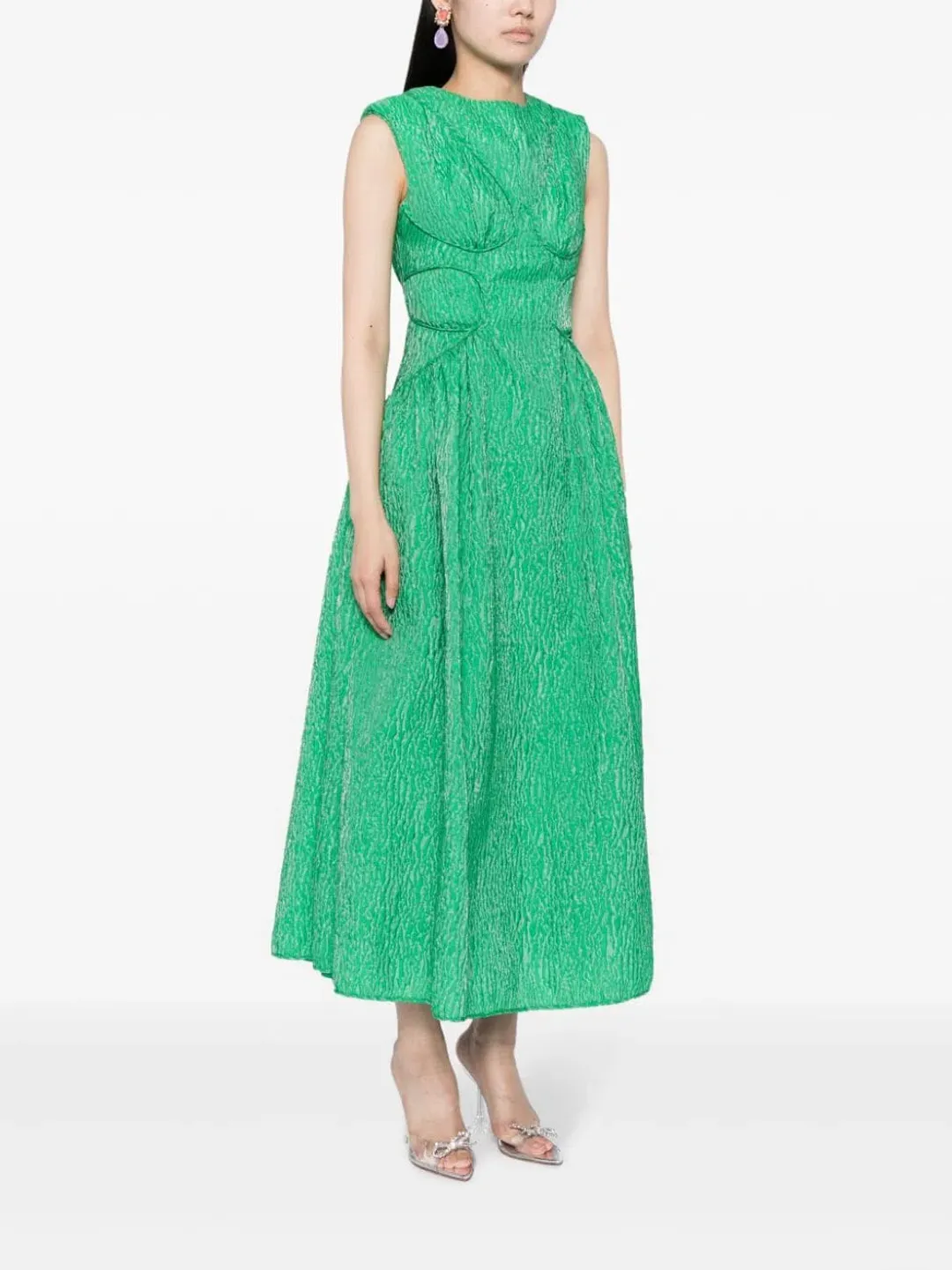 Rachel Gilbert Celia Midi Dress in Apple Green Size 2 / AU 10 for rent on The Volte - main image