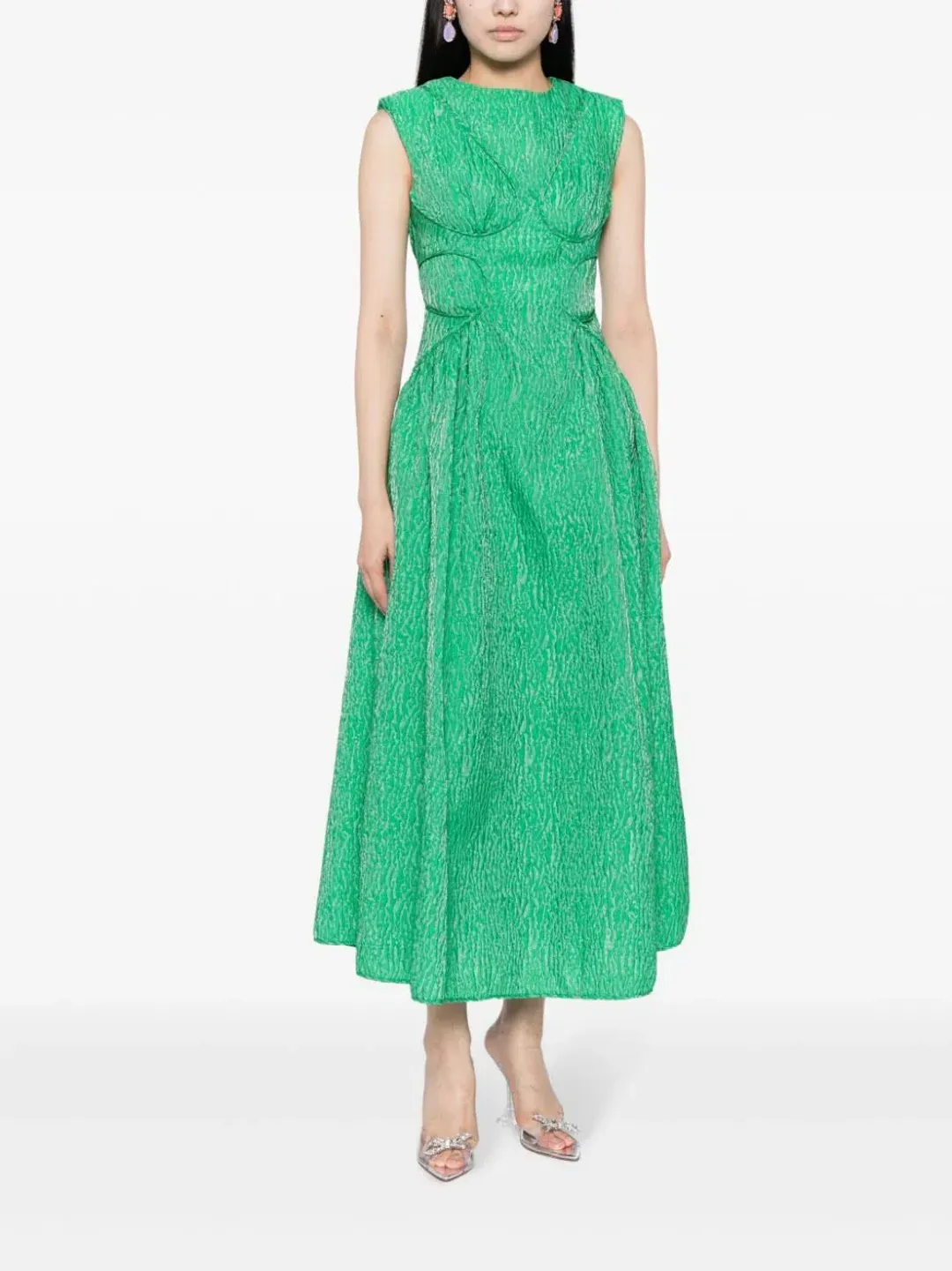Rachel Gilbert Celia Midi Dress in Apple Green Size 2 / AU 10 for rent on The Volte - main image