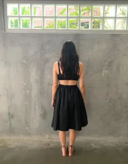 Prada Cocktail Evening Midi Skirt Black Size 10 for rent on The Volte - image 3