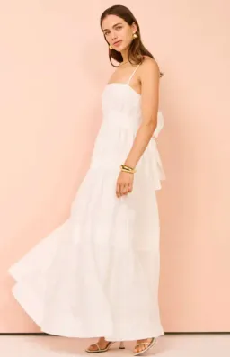 By Nicola Monet Tiered Maxi Dress In White Size 10 for rent on The Volte - image 4